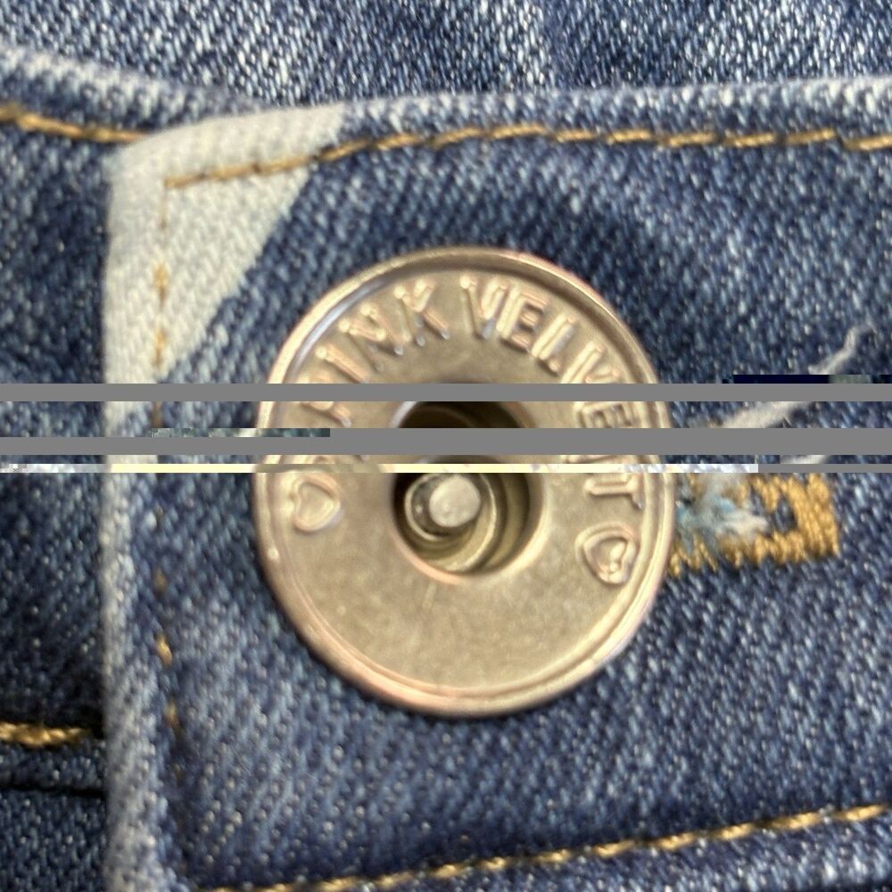 Pink Velvet Girl's Denim Jeans Size 7 with White Heart Imprint - Picture 5 of 12